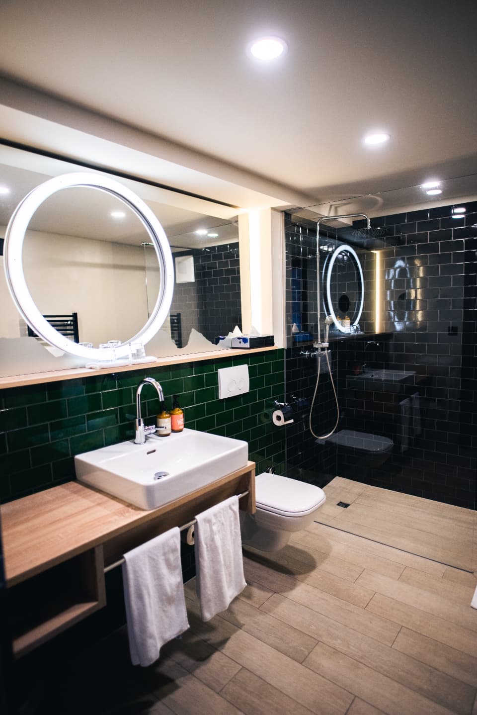 Renovated bathroom with new tile
