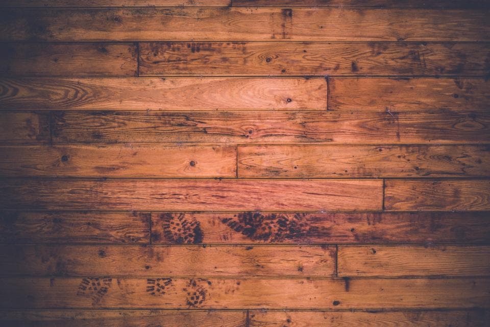 Hardwood-style flooring in a finished room