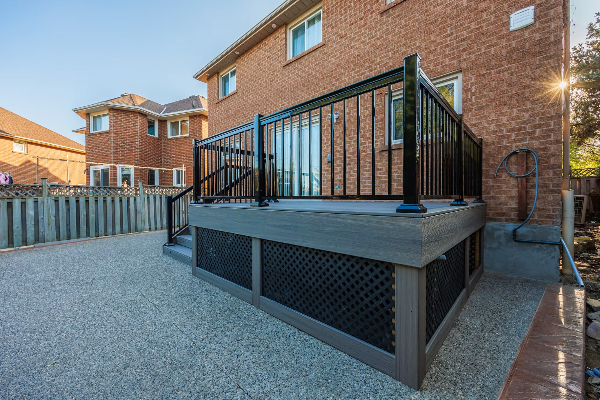 Newly built outdoor wood deck adding usable square footage